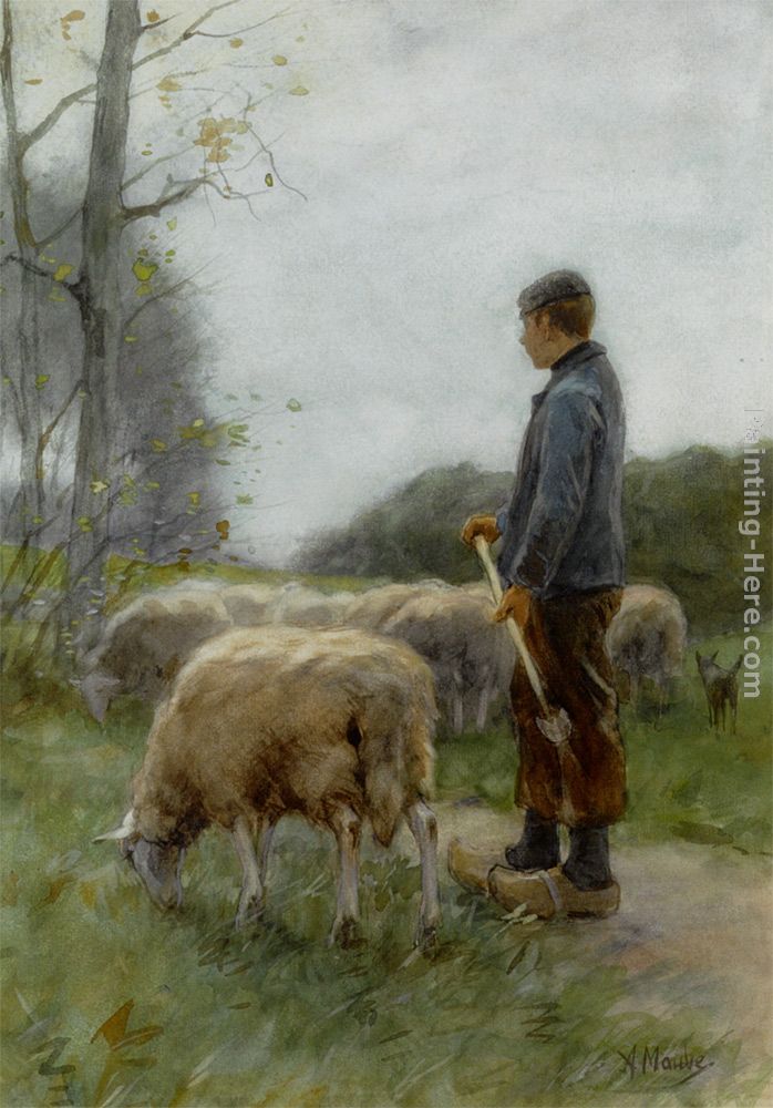 A Shepherd and His Flock painting - Anton Mauve A Shepherd and His Flock art painting